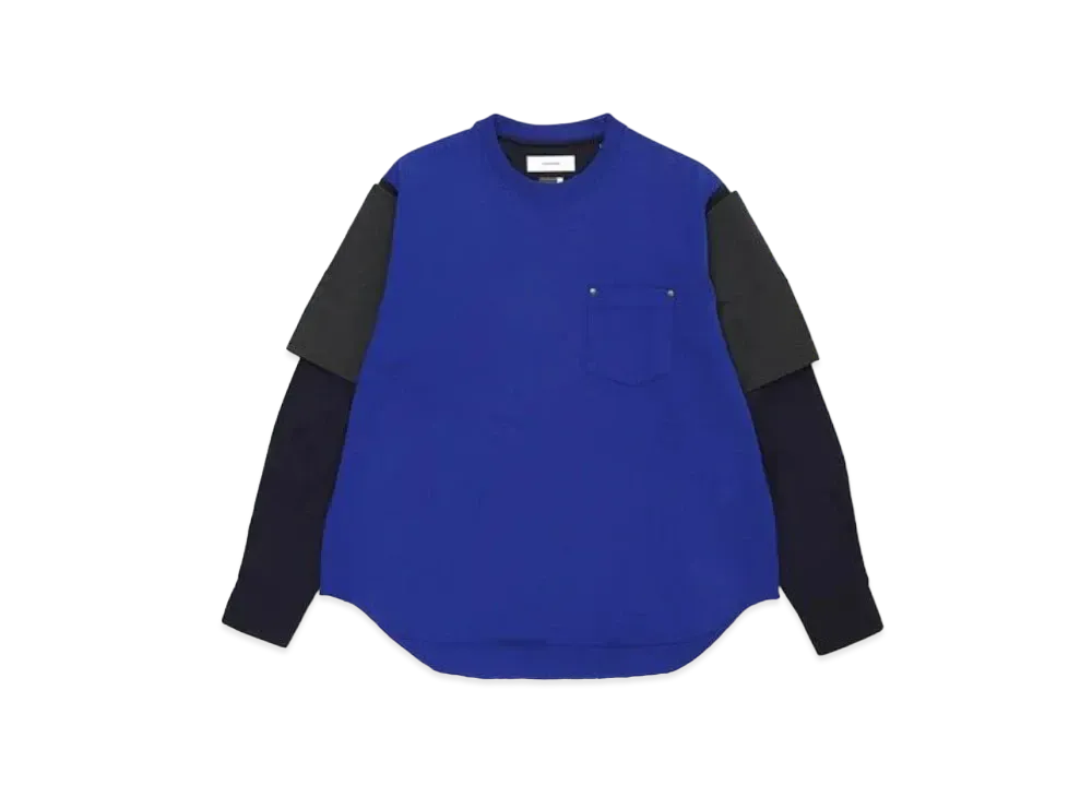 FACETASM Layerd Shirt Sleeve Tee "Blue"