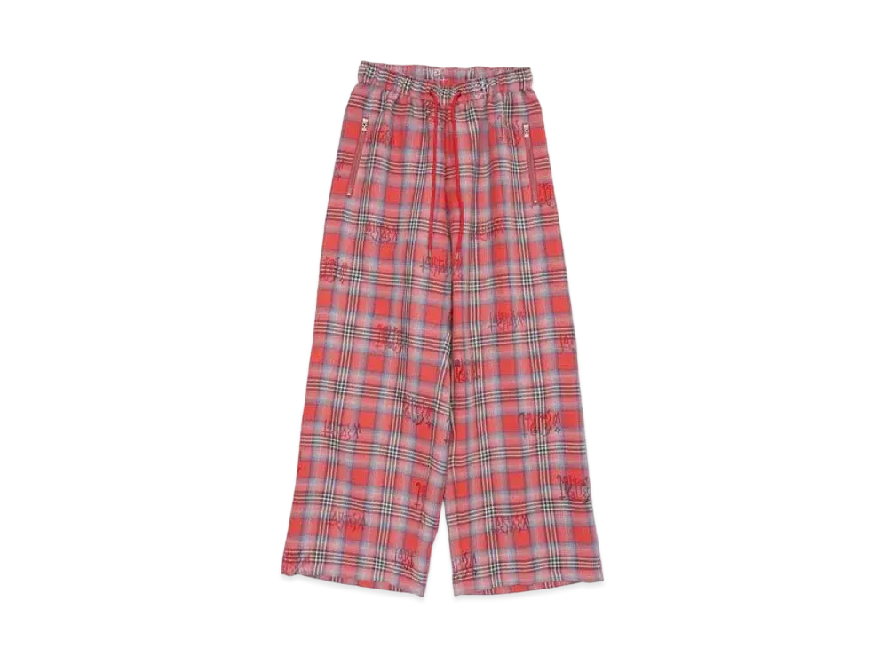 FACETASM Transparent Check Pants "Red Check"
