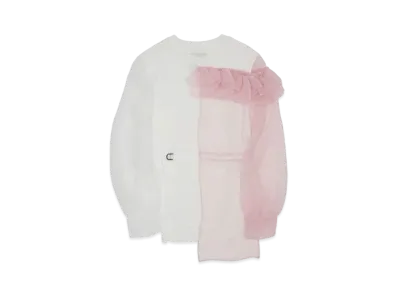 FACETASM Chiffon Longsleeve Belted Tee "White"