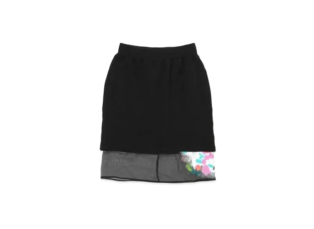FACETASM Spraypaint Sweat Skirt "Black"