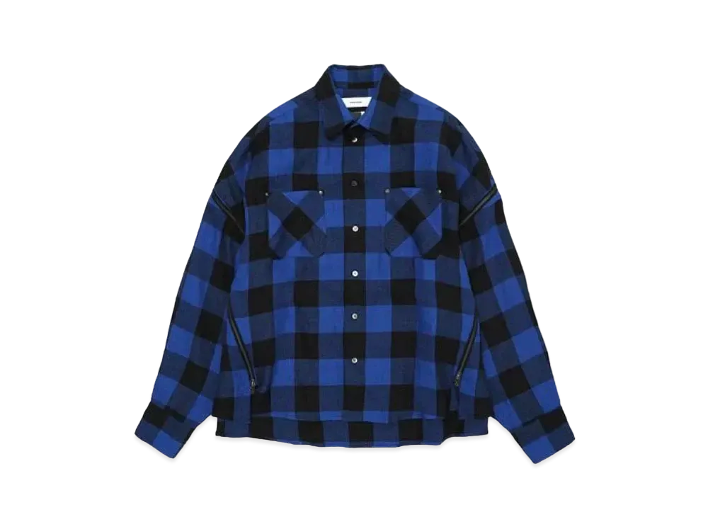 FACETASM Buffalo Check Zip Shirt "Blue Check"
