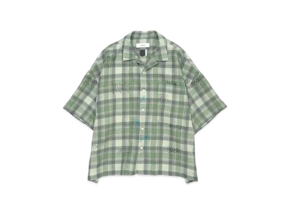 FACETASM Check Cropped Shirt "Green Check"
