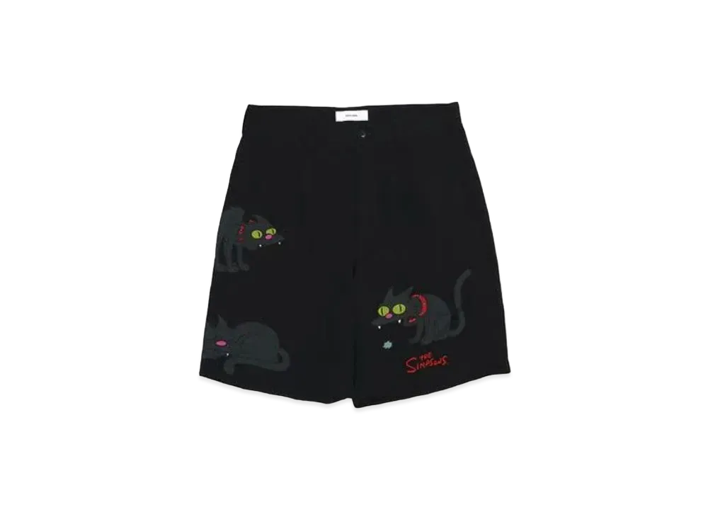FACETASM The Simpsons Cat Rayon Shorts "Black"