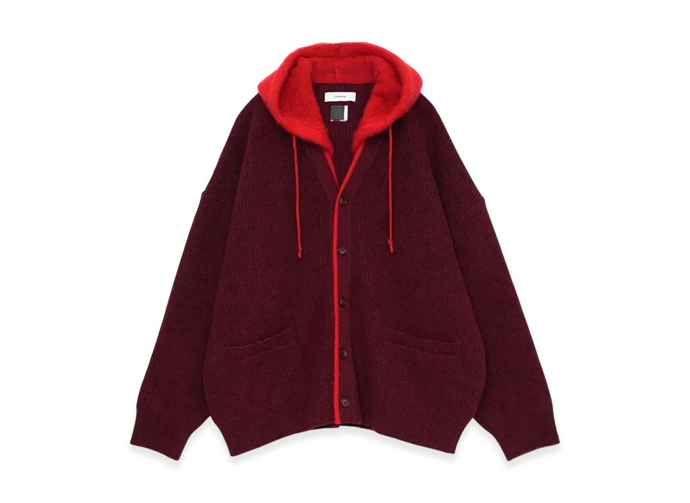 FACETASM Hooded Cardigan "Red/Red"
