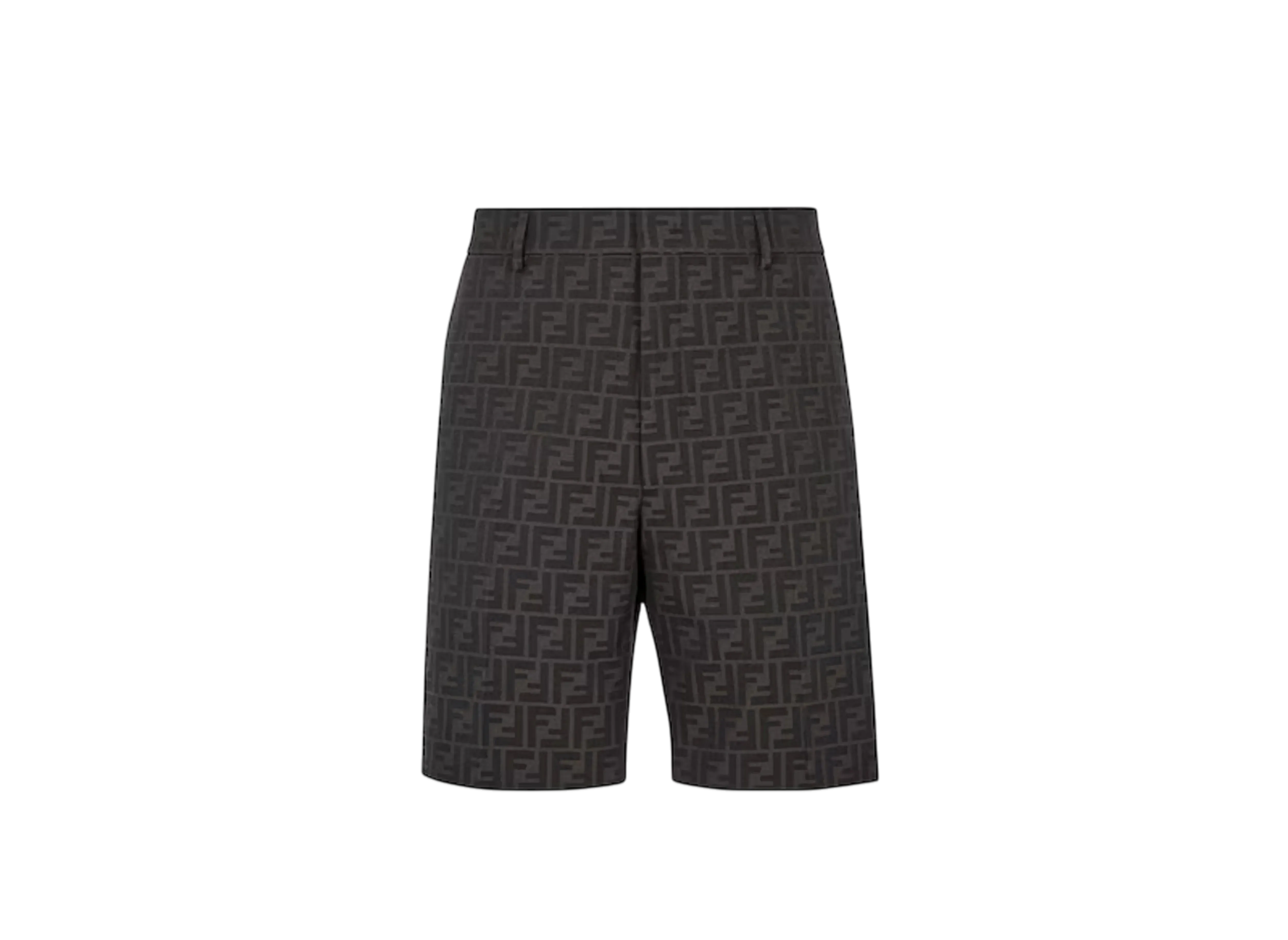 FENDI Men's Bermudas FF Jacquard Fabric Pants "Black"
