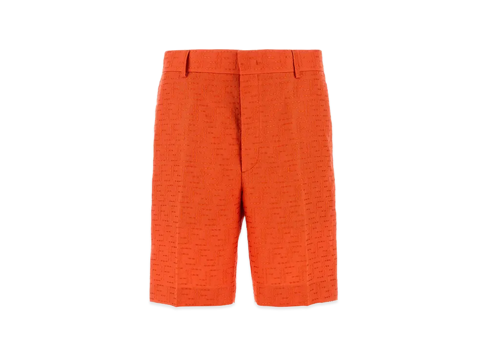 FENDI Linen Blend Bermuda Shorts "Coral"