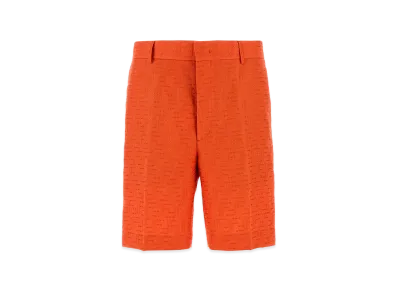 FENDI Linen Blend Bermuda Shorts "Coral"