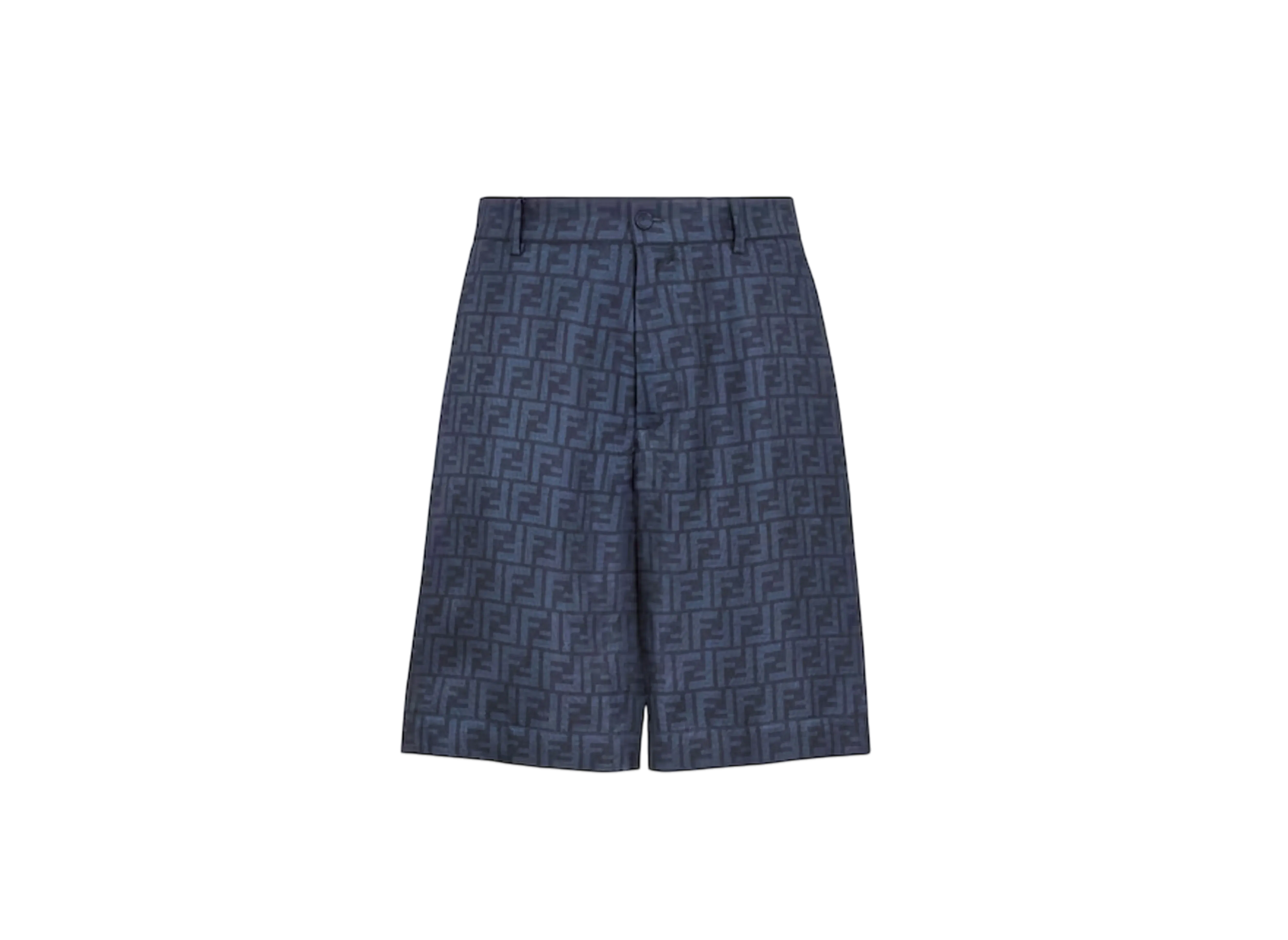 FENDI Men's Bermudas Short Pants in FF Silk "Blue"