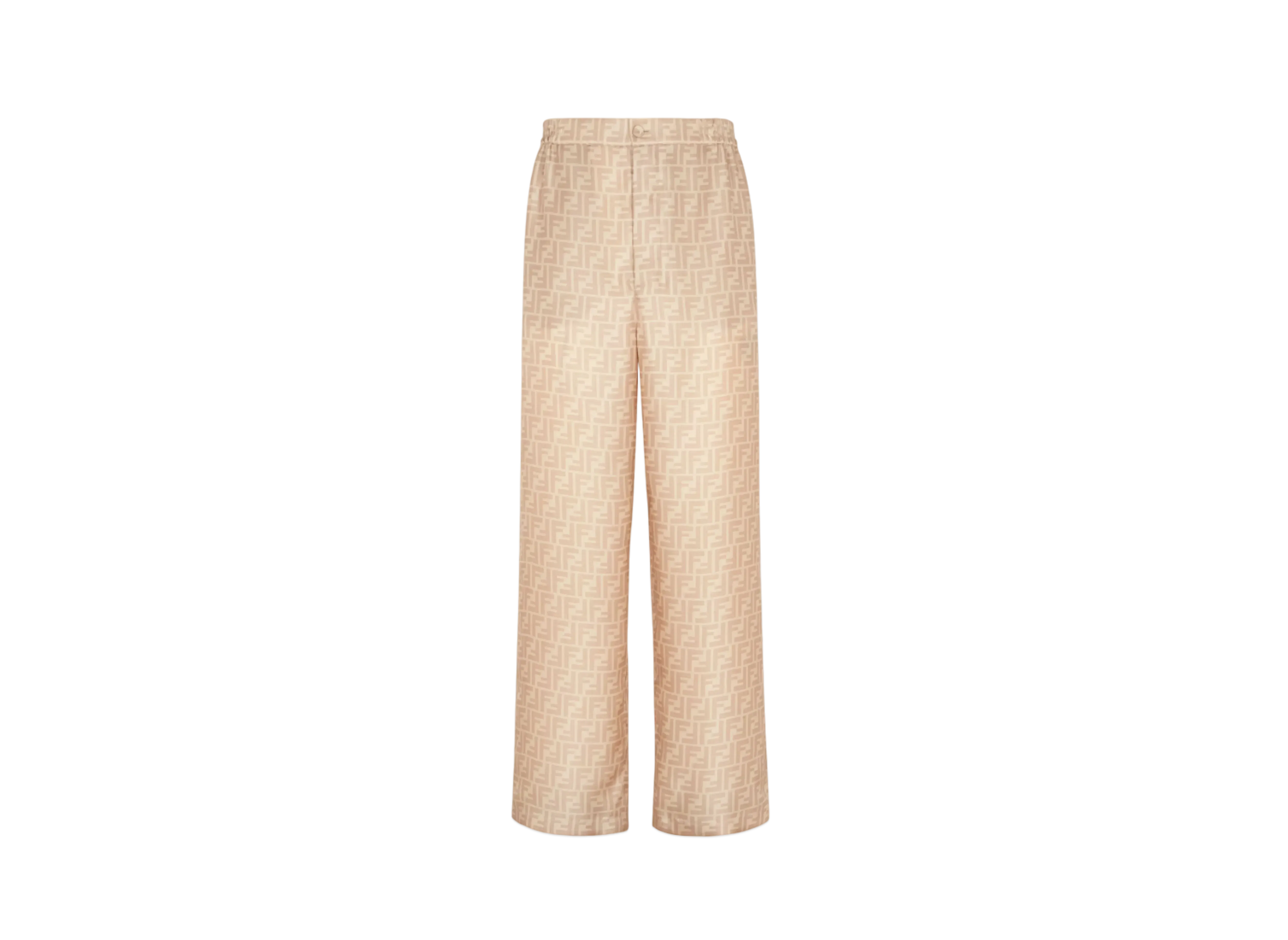 FENDI Men's FF Silk Pants "Beige"