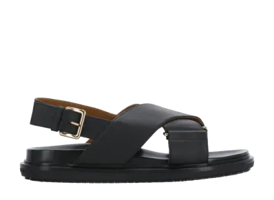 MARNI Women's Leather Fussbett Sandal "Black"