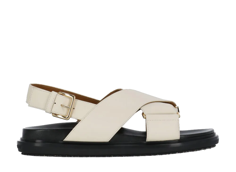 MARNI Women's Leather Fussbett Sandal "White"