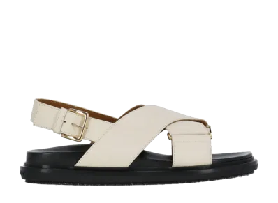 MARNI Women's Leather Fussbett Sandal "White"