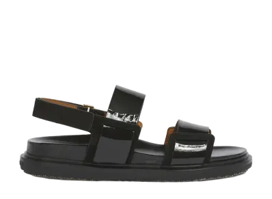 MARNI Women's Leather Fussbett Double-Strap Sandal "Black"