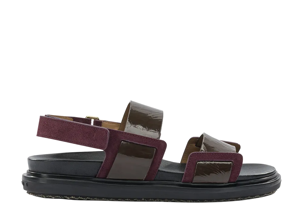 MARNI Women's Fussbett Two-Tone Leather Slingback Sandals "Brown"