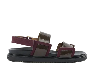 MARNI Women's Fussbett Two-Tone Leather Slingback Sandals "Brown"