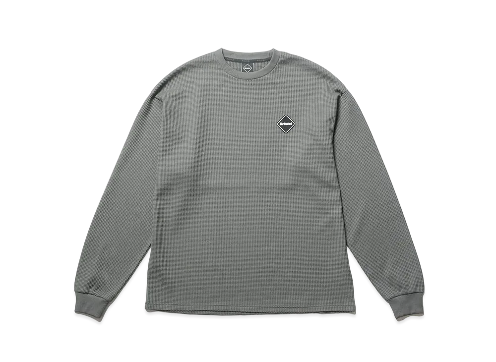 F.C.REAL BRISTOL Tech Waffle Team Crewneck Top "Charcoal Gray"