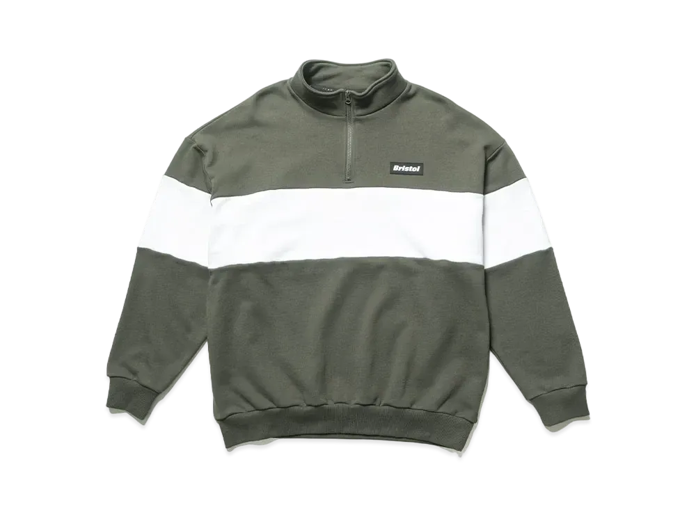 F.C.REAL BRISTOL Half Zip Stand Collar Sweat "Khaki"