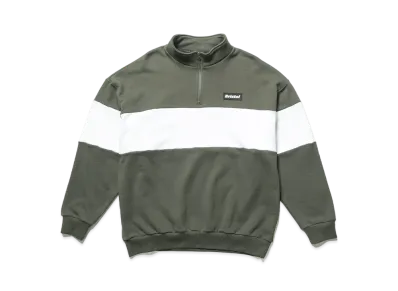 F.C.REAL BRISTOL Half Zip Stand Collar Sweat "Khaki"