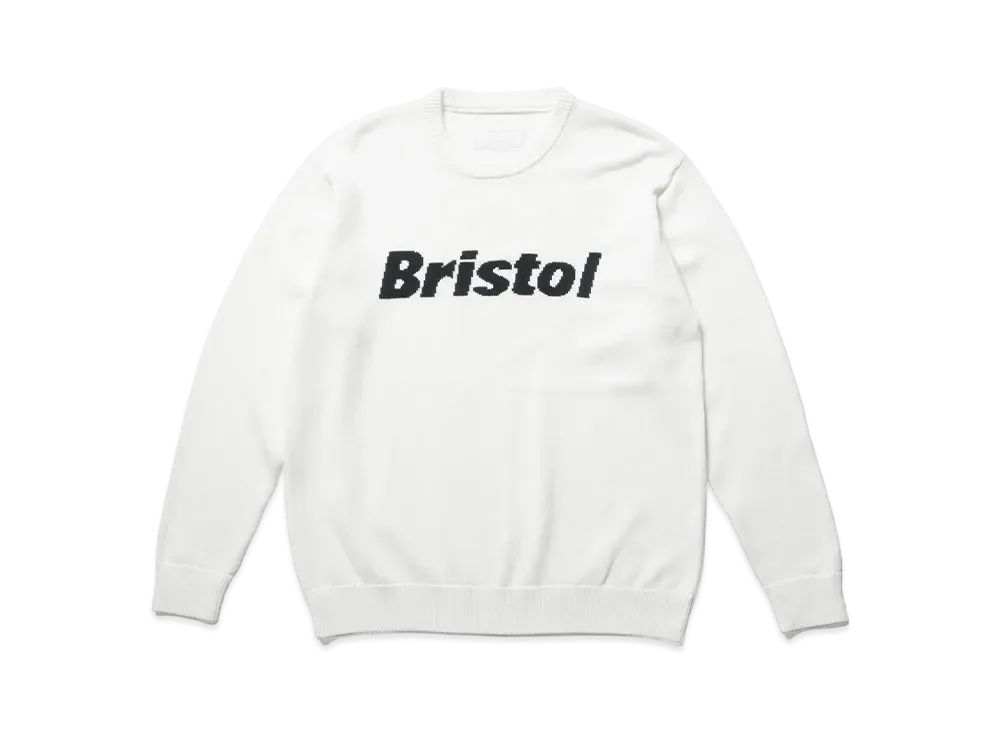 F.C.REAL BRISTOL Authentic Logo Crewneck Knit "Off White"