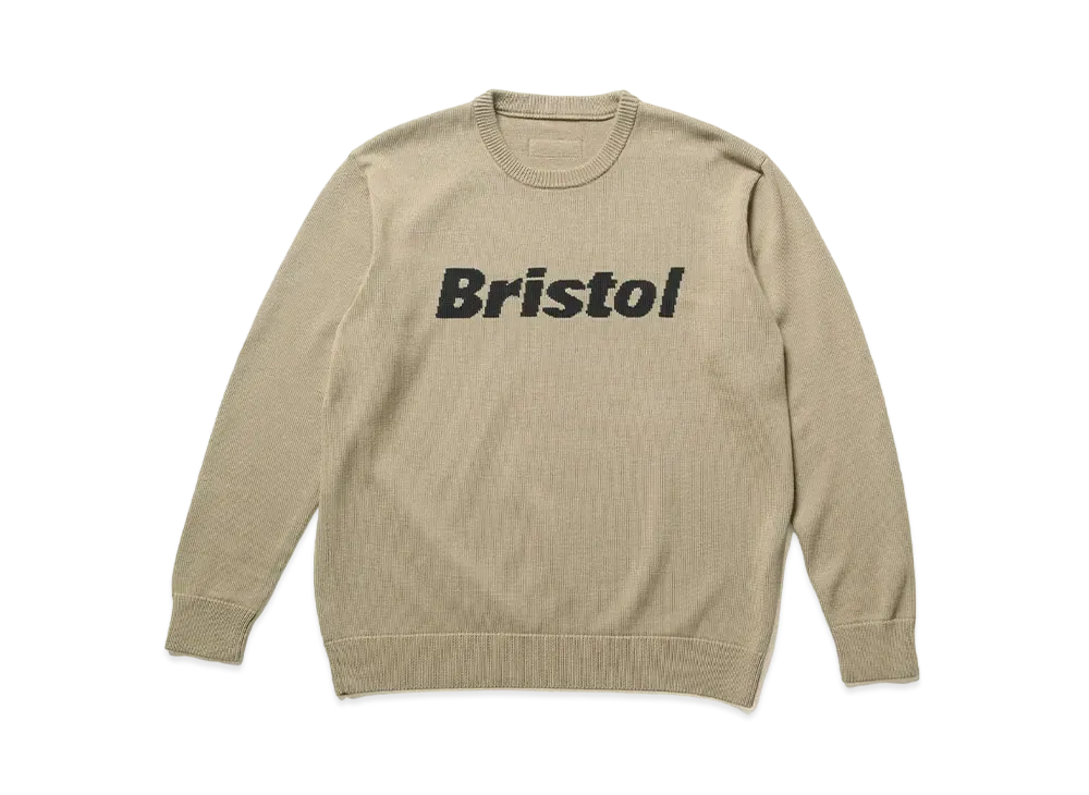 F.C.REAL BRISTOL Authentic Logo Crewneck Knit "Khaki"