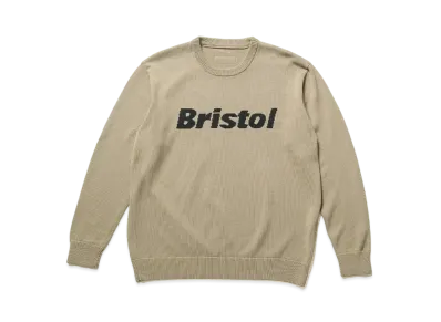 F.C.REAL BRISTOL Authentic Logo Crewneck Knit "Khaki"