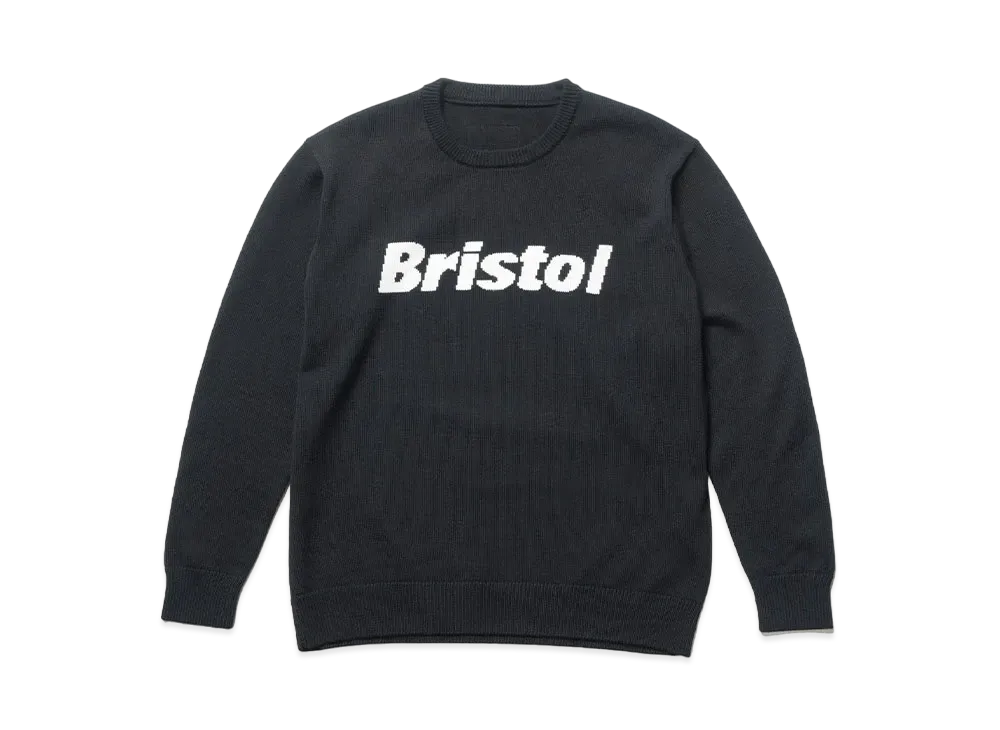 F.C.REAL BRISTOL Authentic Logo Crewneck Knit "Black"