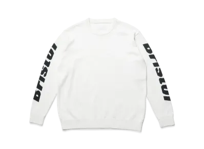 F.C.REAL BRISTOL Sleeve Authentic Logo Crewneck Knit "Off White"