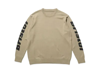 F.C.REAL BRISTOL Sleeve Authentic Logo Crewneck Knit "Khaki"