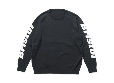 F.C.REAL BRISTOL Sleeve Authentic Logo Crewneck Knit "Black"