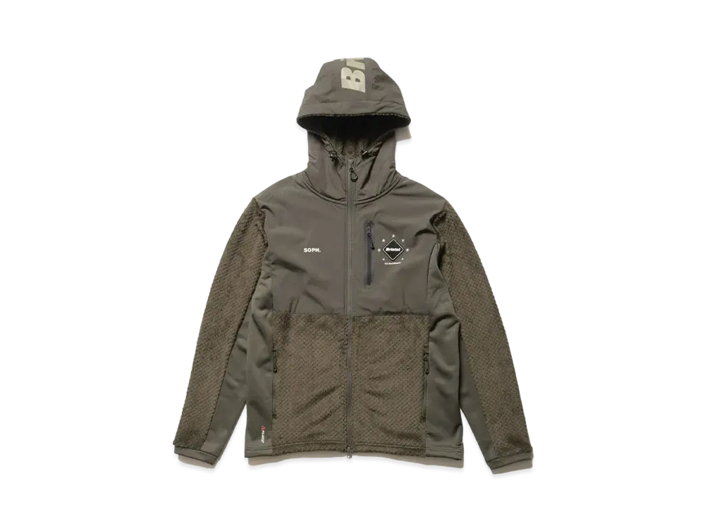 F.C.Real Bristol Polartec Hybrid Hooded Jacket "Khaki"
