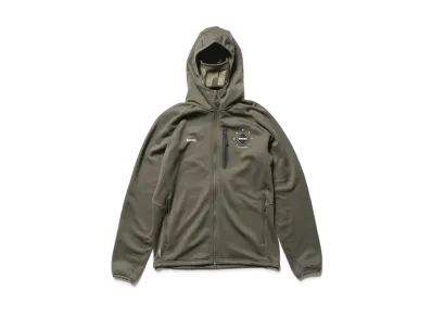 F.C.Real Bristol Polartec Power Stretch Zip Up Gaiter Hoodie "Khaki"