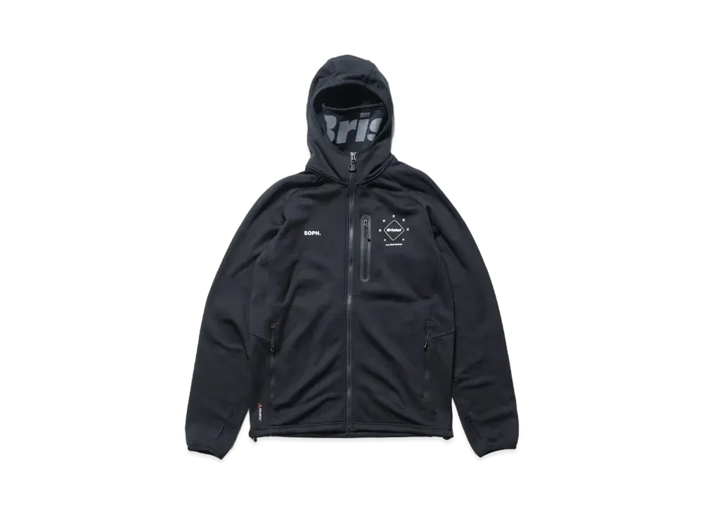 F.C.Real Bristol Polartec Power Stretch Zip Up Gaiter Hoodie "Black"