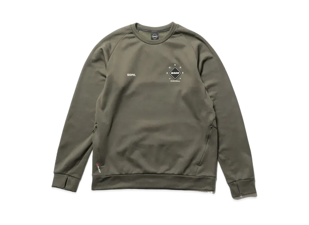 F.C.Real Bristol Polartec Power Stretch Training Crewneck Top "Khaki"