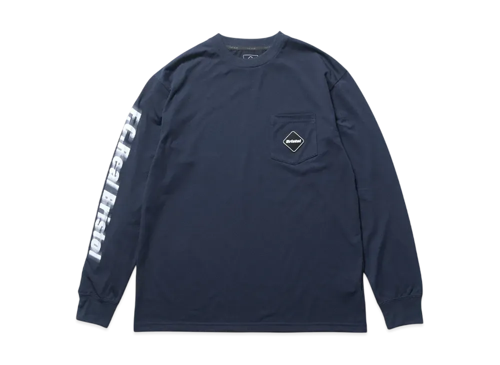 F.C.Real Bristol Blurred Logo L/S Team Pocket Tee "Navy"