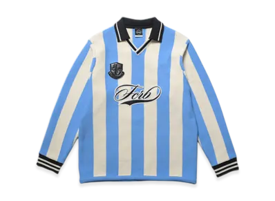 F.C.Real Bristol Stripe Knit Shirt "Light Blue"