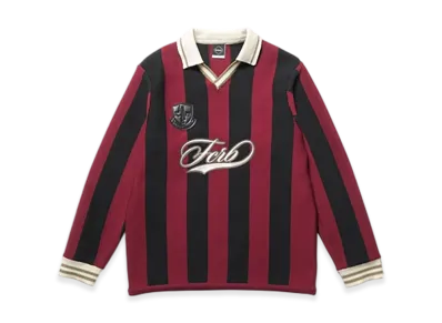 F.C.Real Bristol Stripe Knit Shirt "Burgundy"