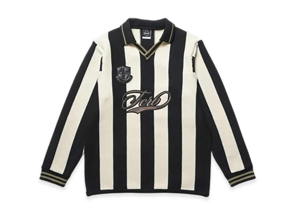 F.C.Real Bristol Stripe Knit Shirt "Black"