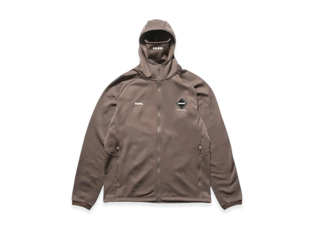 F.C.Real Bristol Stretch Fleece Gaiter Hoodie "Mocha"