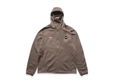 F.C.Real Bristol Stretch Fleece Gaiter Hoodie "Mocha"