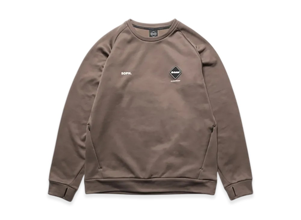 F.C.Real Bristol Stretch Fleece Crewneck Top "Mocha"