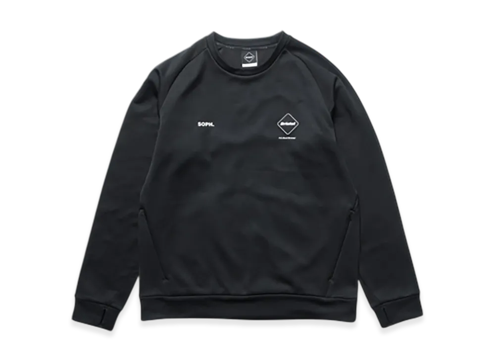 F.C.Real Bristol Stretch Fleece Crewneck Top "Black"