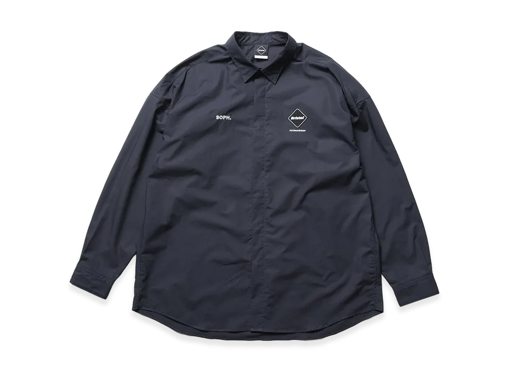 F.C.Real Bristol Authentic Fly Front L/S Shirt "Navy"