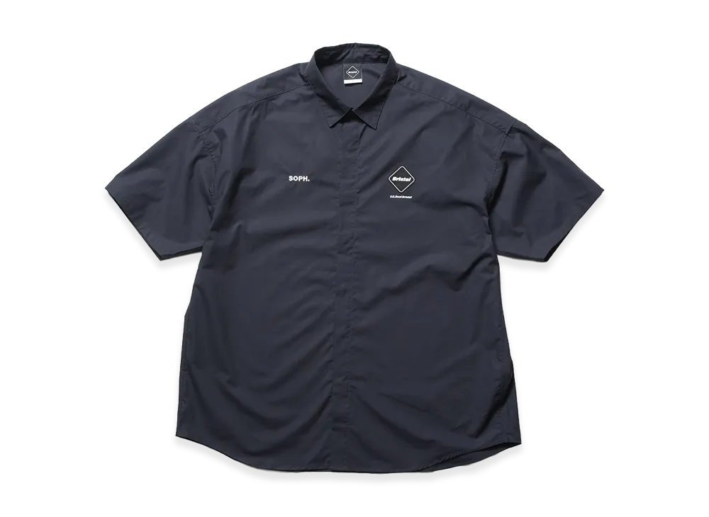 F.C.Real Bristol Authentic Fly Front S/S Shirt "Navy"