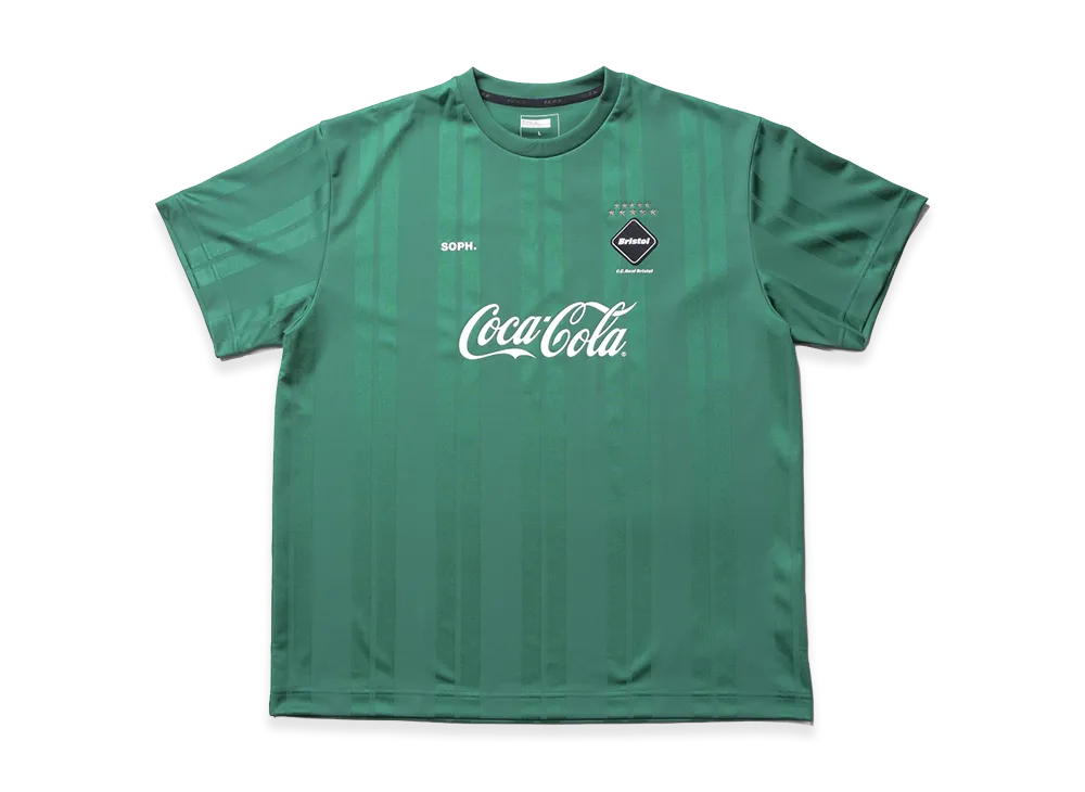 F.C.Real Bristol x Coca-Cola Weave Stripe Game Shirt "Green" - ¥