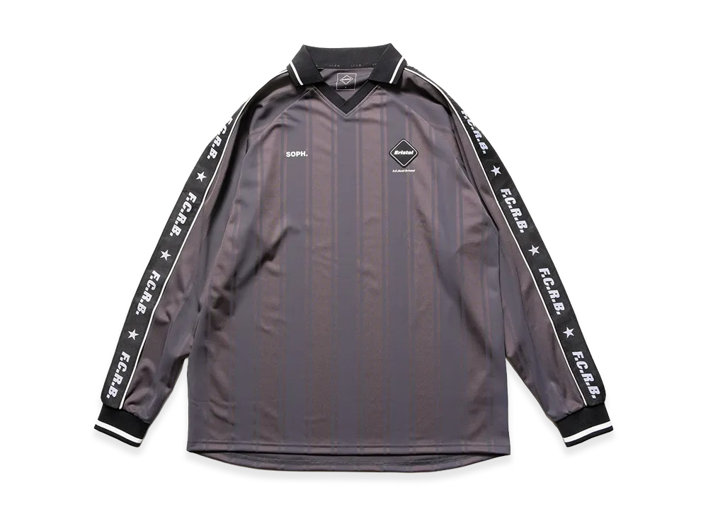 F.C.Real Bristol Shadow Weave Stripe L/S Top "Charcoal Gray"