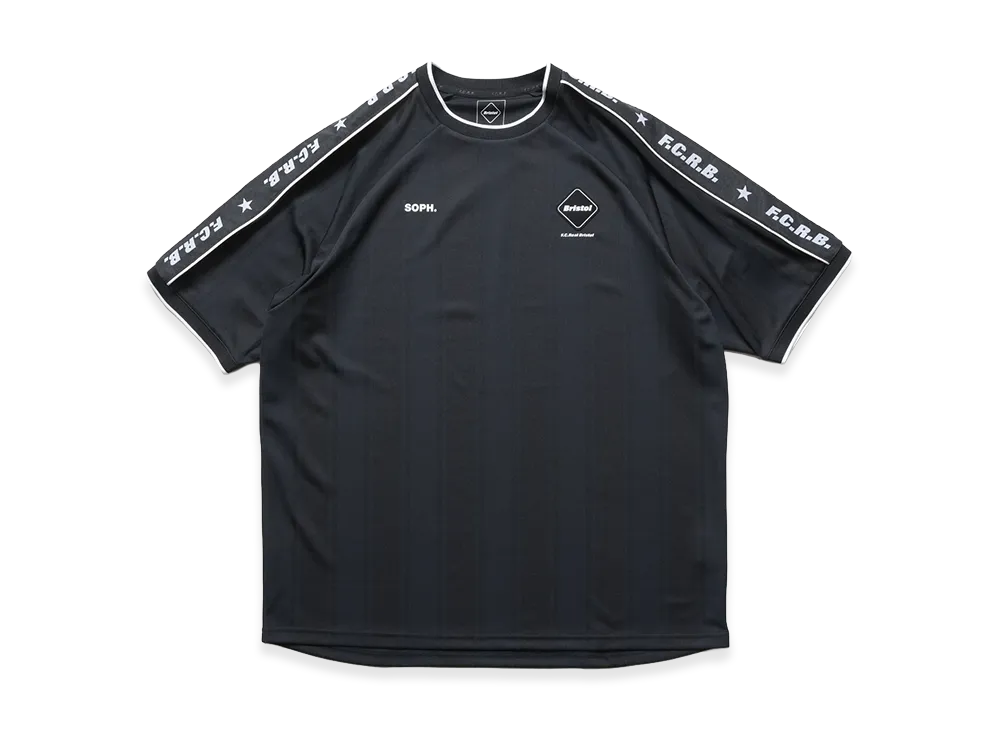 F.C.Real Bristol Shadow Weave Stripe S/S Top "Black"
