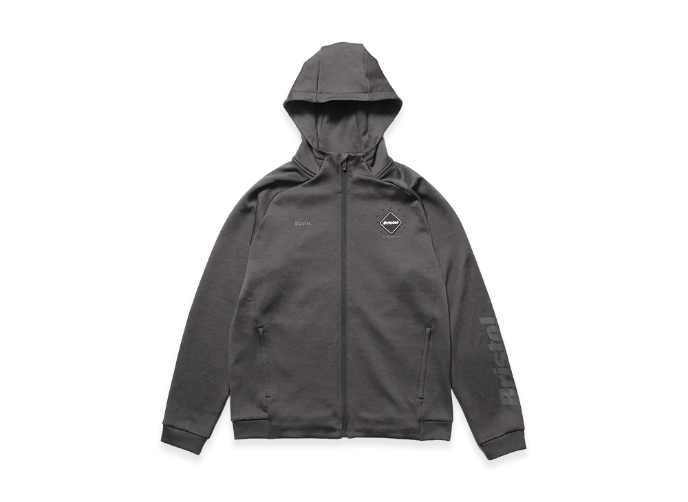F.C.Real Bristol Quarter Knit Essential Zip-Up Hoodie "Charcoal Gray"