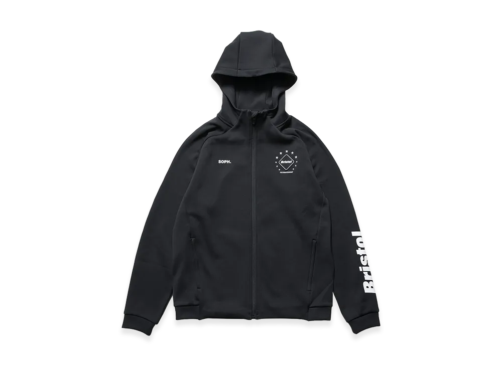 F.C.Real Bristol Quarter Knit Essential Zip-Up Hoodie "Black"