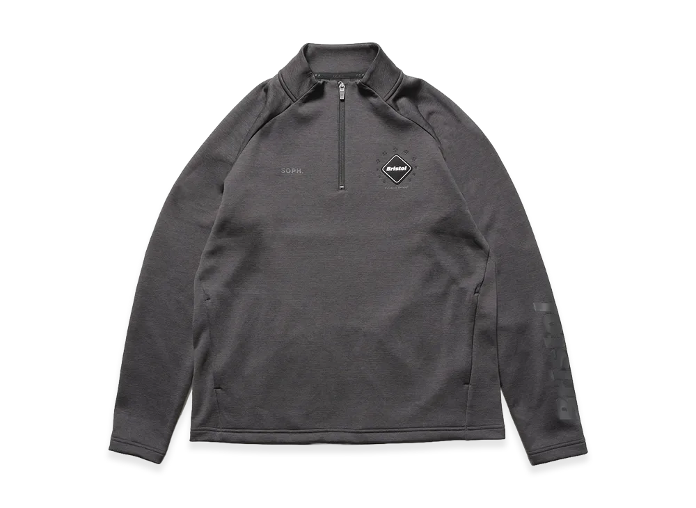 F.C.Real Bristol Quarter Knit Essential Half-Zip Top "Charcoal Gray"
