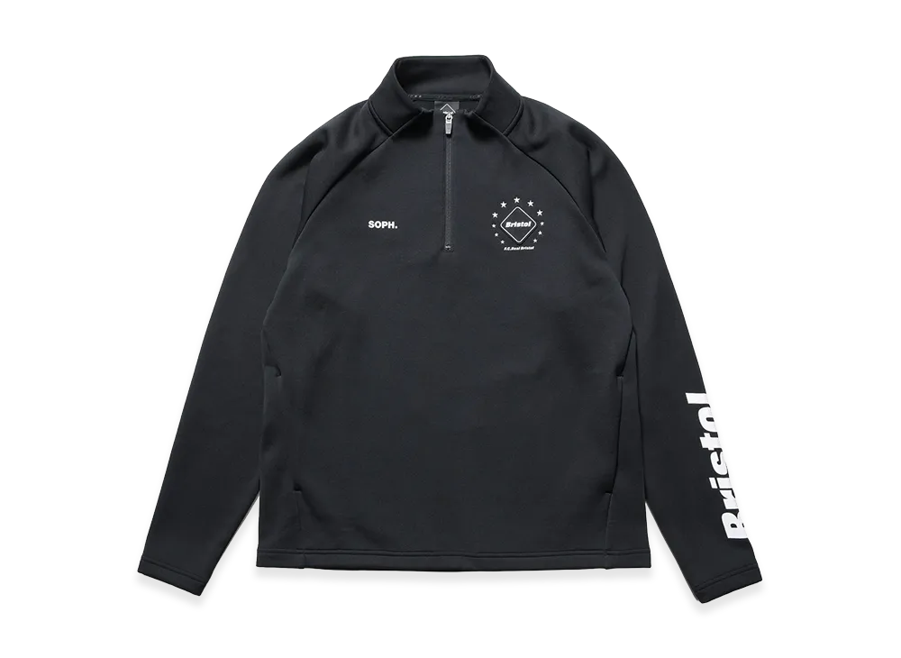 F.C.Real Bristol Quarter Knit Essential Half-Zip Top "Black"